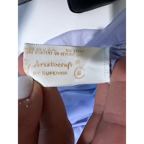 Vintage Aristocraft Blue Lace Nightgown Medium 1960s Retro Sheer Lined - Picture 5 of 8